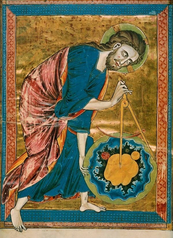 Dios como arquitecto, ilustración de una biblia medieval